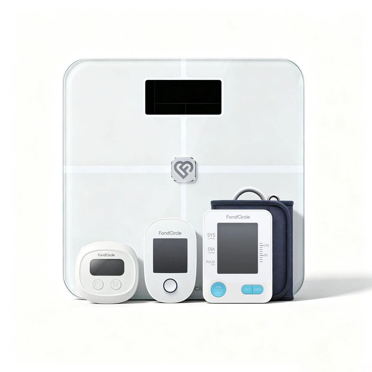 GLP-1 & Weight Kit with smart scale, tape measure, blood pressure monitor, and glucose meter
