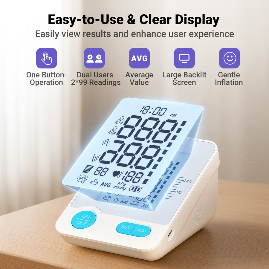 Smart Blood Pressure Monitor with 3.39-inch Screen