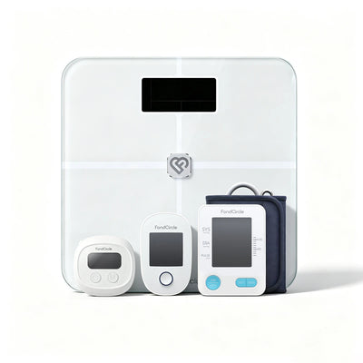 GLP-1 & Weight Kit with smart scale, tape measure, blood pressure monitor, and glucose meter