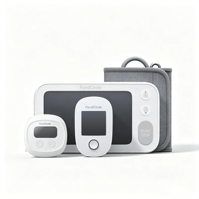 Pregnancy & Postpartum Monitoring Kit with blood pressure monitor, glucose meter, and smart tape measure