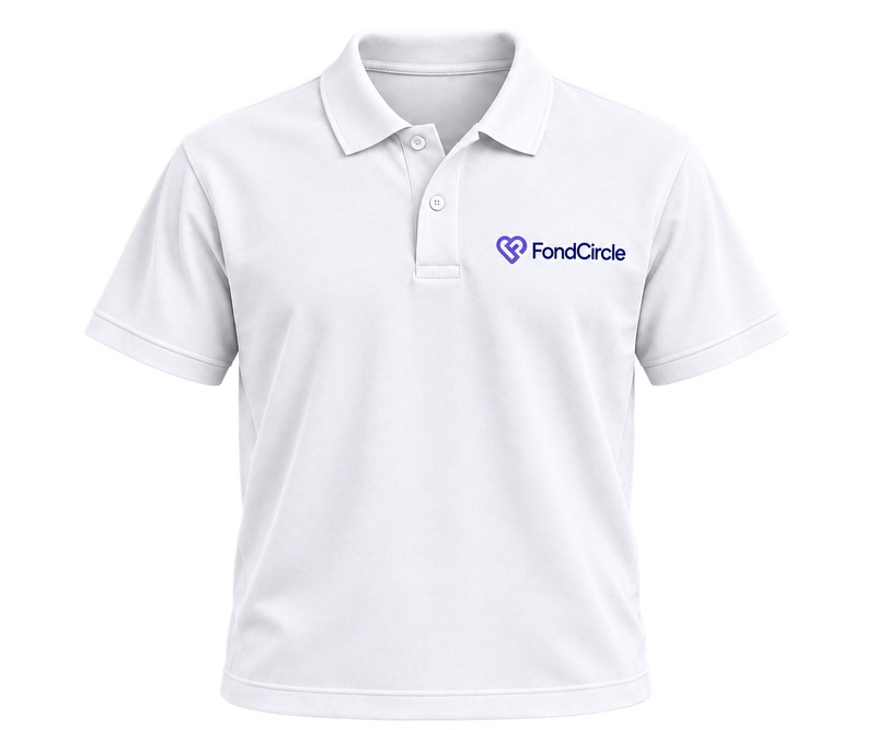 White FondCircle logo polo shirt